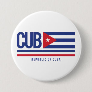 Cuba ISO Code Alpha 3 design 3 Inch Round Button