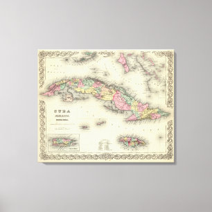 Cuba, Jamaica And Puerto Rico Canvas Print
