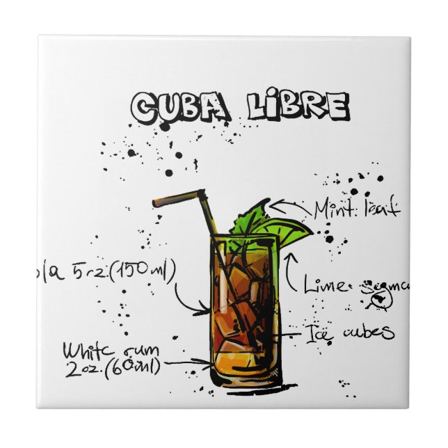 Cuba Libre Cocktail Tile (Front)