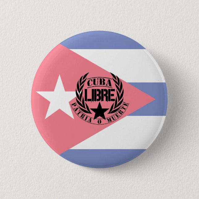 Cuba Libre Motto Laurels 2 Inch Round Button (Front)