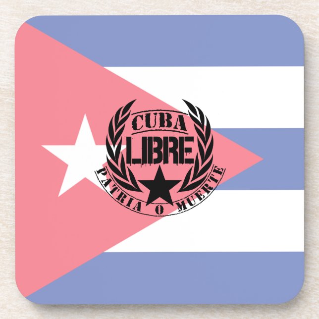 Cuba Libre Motto Laurels Coaster (Front)