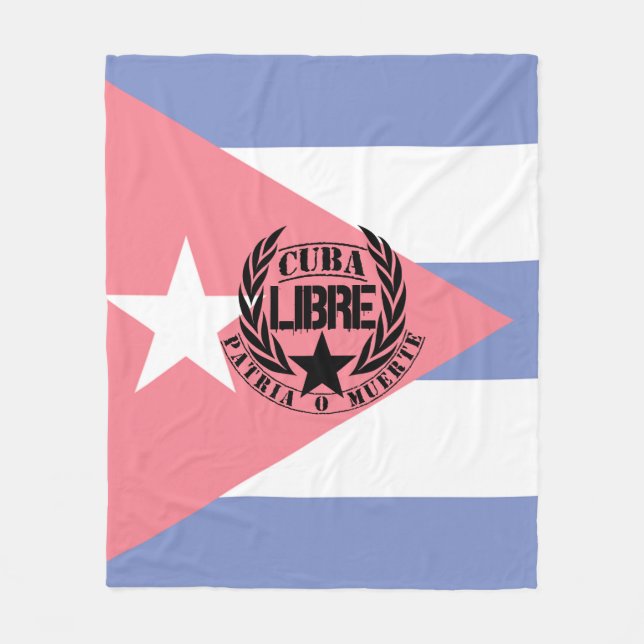 Cuba Libre Motto Laurels Fleece Blanket (Front)
