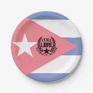 Cuba Libre Motto Laurels Paper Plate