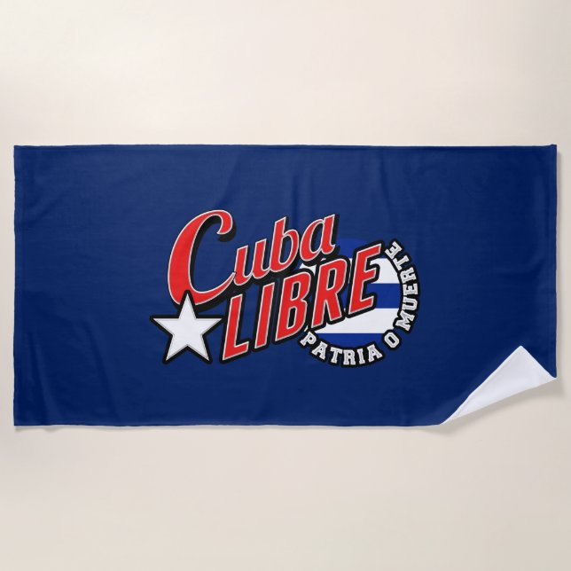 Cuba Libre Motto on a Beach Towel (Front)