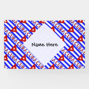 Cuba Light Cuban Flag Tiled Personalized Name Banner