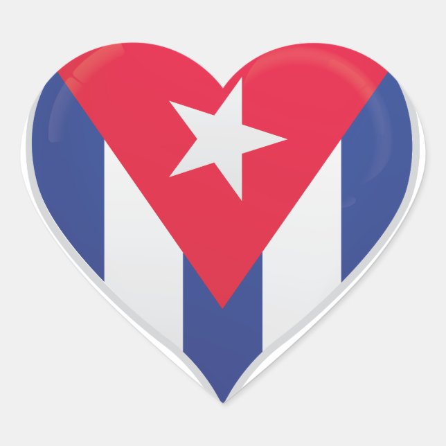 Cuba love flag pride heart sticker (Front)