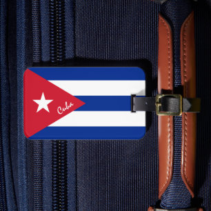 Cuba Luggage Tags, patriotic Cuban Flag Tag
