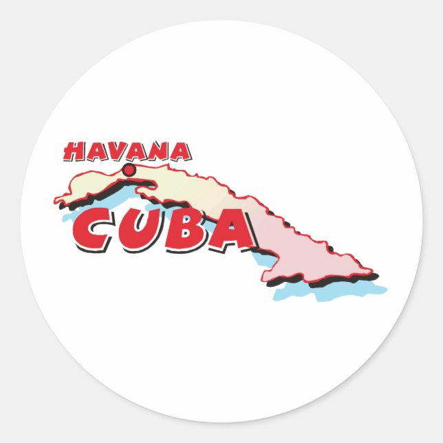 Cuba Map Classic Round Sticker (Front)
