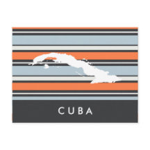 Cuba Map: Modern Stripes