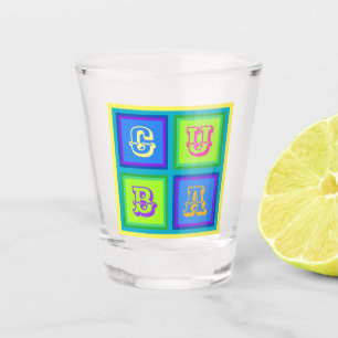 Cuba modern colourful drinkware bar shot glass