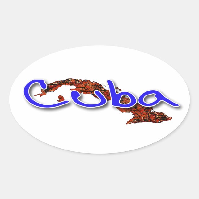 Cuba Oval Sticker (Front)