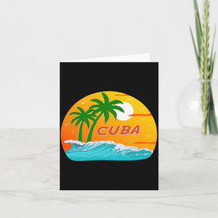 Cuba Palm Trees Caribbean Beach Sunset Sunrise Card