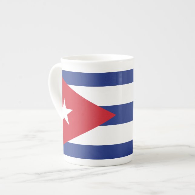 Cuba Plain Flag Bone China Mug (Front Left)