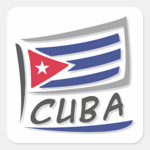 Cuba  Pride X Flag Square Sticker