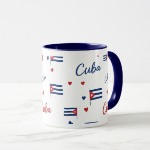 Cuba Roots Pattern Mug Caribbean Flag