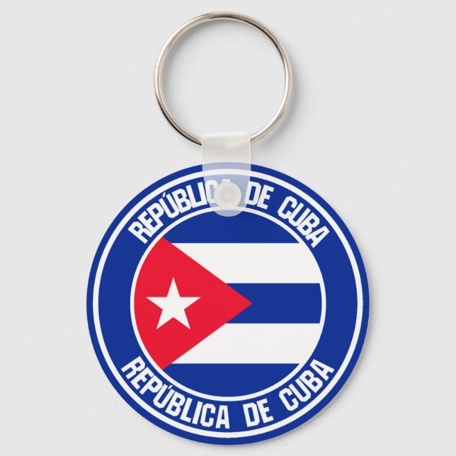 Cuba Round Emblem Keychain (Front)