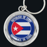 Cuba Round Emblem Keychain<br><div class="desc">Cuba Round Emblem</div>