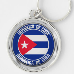 Cuba Round Emblem Keychain