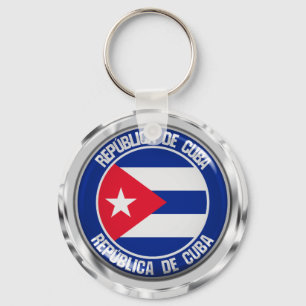 Cuba Round Emblem Keychain