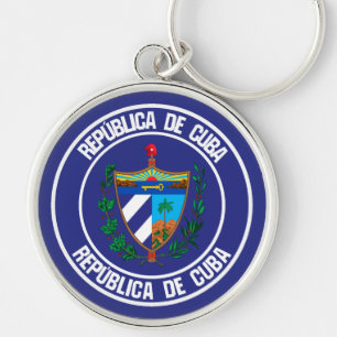 Cuba Round Emblem Keychain