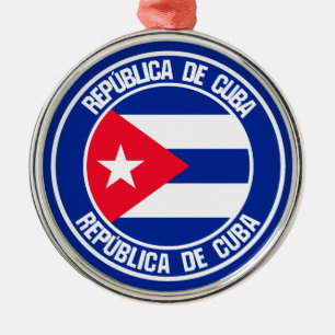Cuba Round Emblem Metal Ornament