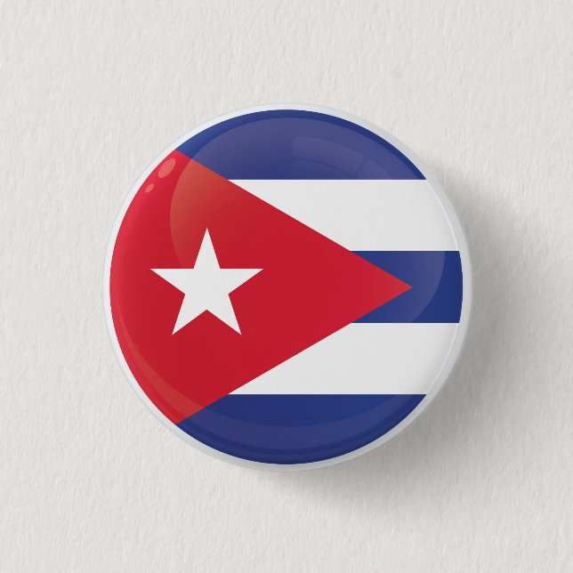 Cuba  Round Icon Flag  1 Inch Round Button (Front)