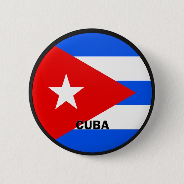 Cuba Roundel quality Flag 2 Inch Round Button (Front)