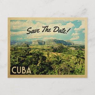 Cuba Save The Date Vintage Postcards