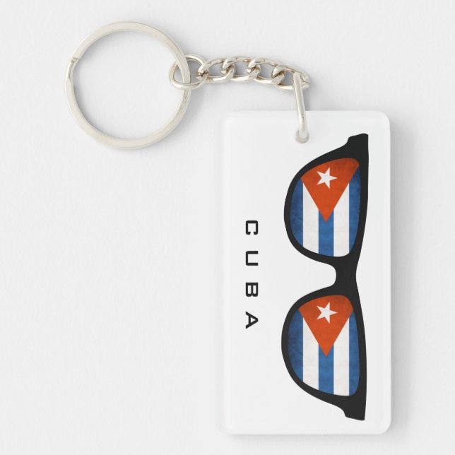 Cuba Shades custom text & colour key chain (Front)