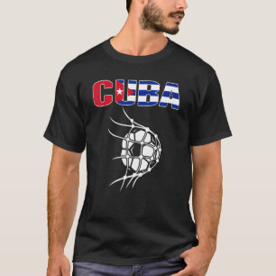 Cuba Soccer Ball In Net Goal Support Cuban Footba T-Shirt