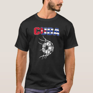 Cuba Soccer Ball In Net Goal  Support Cuban Footba T-Shirt
