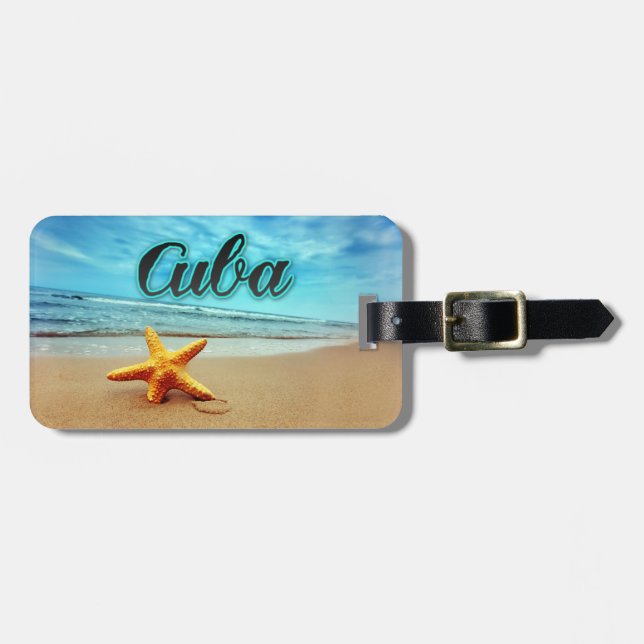 Cuba starfish luggage tag (Front Horizontal)