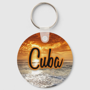 Cuba sunset keychain