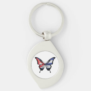 Cuba Swallowtail Butterfly Flag Sticker Keychain