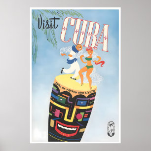 Cuba Travel Poster Cuban Art Print