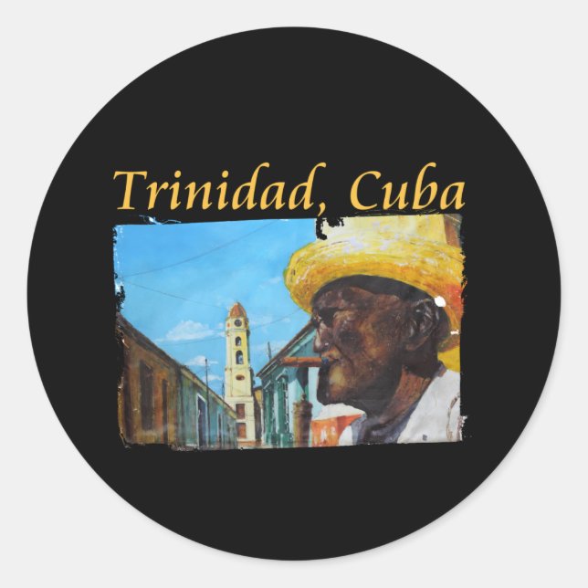 Cuba - Trinidad Cuban Cigar Art Classic Round Sticker (Front)