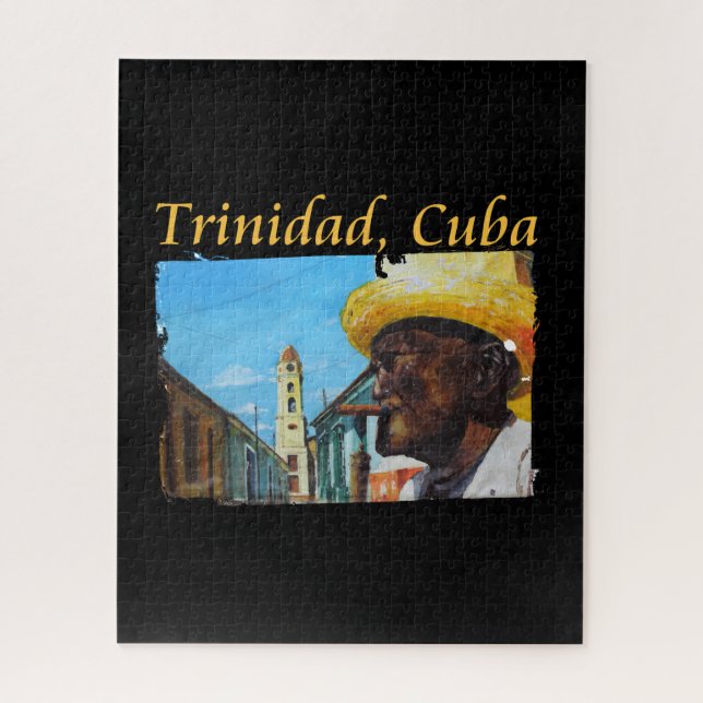 Cuba - Trinidad Cuban Cigar Art Jigsaw Puzzle (Vertical)