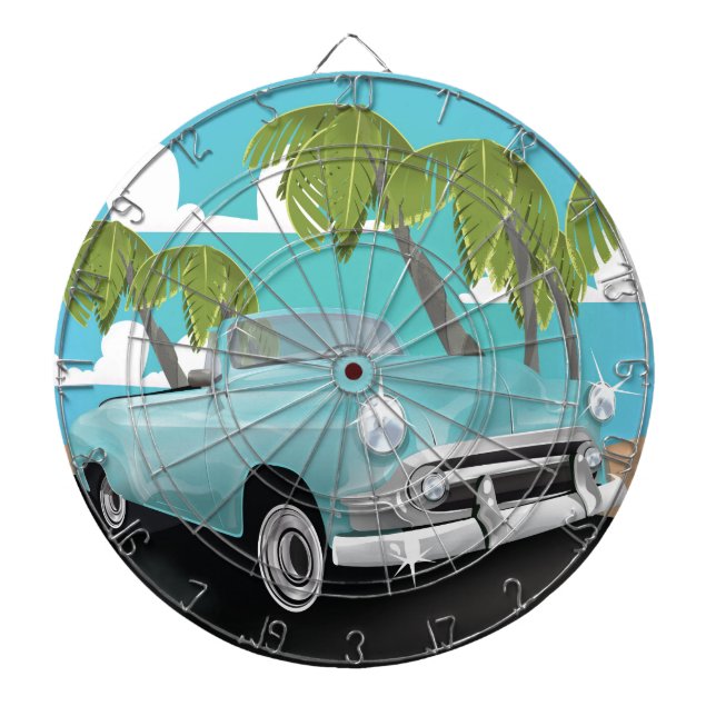 Cuba vintage automobile dartboard (Front)