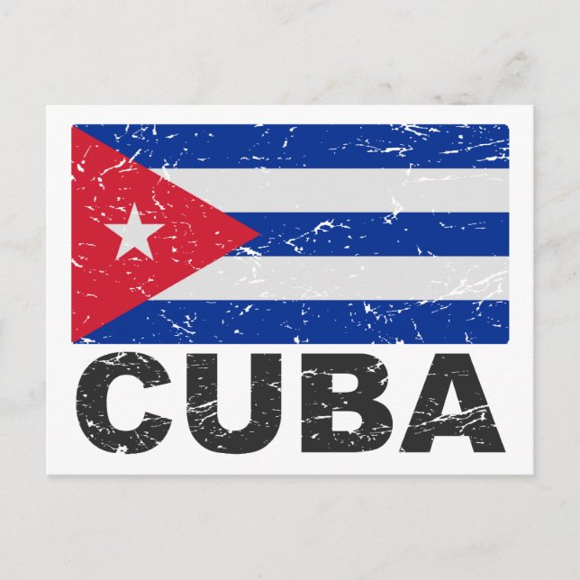 Cuba Vintage Flag Postcard (Front)