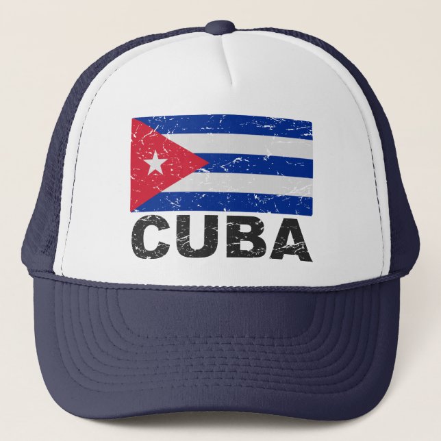 Cuba Vintage Flag Trucker Hat (Front)