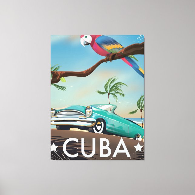 Cuba vintage retro Travel print (Front)