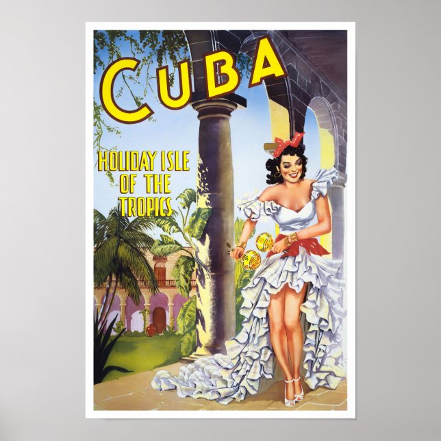 Cuba vintage travel poster (Front)