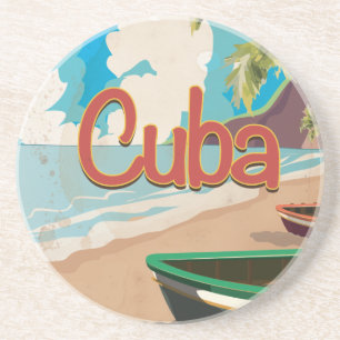 Cuba Vintage Travel Poster Coaster