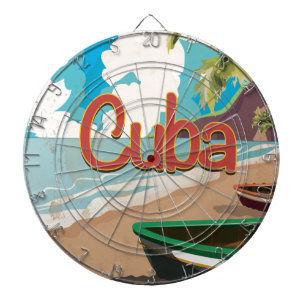 Cuba Vintage Travel Poster Dartboard