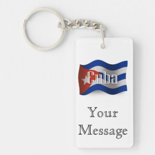 Cuba Waving Flag Keychain