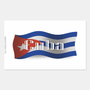 Cuba Waving Flag Sticker