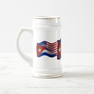 Cuban-American Waving Flag Beer Stein