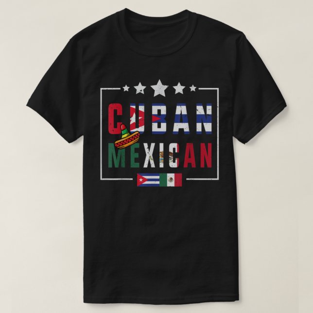 Cuban and Mexican Flag shirt Half Cuban Half Mexic (Design Front)