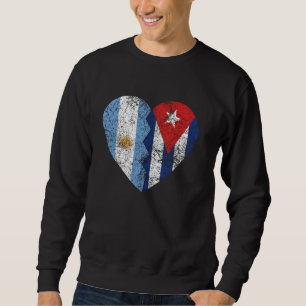 Cuban Argentinian Flag Heart Argentina Cuba Flag R Sweatshirt