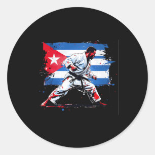 Cuban Boxer - Cuban Pride Boxing Cuba Flag Box Glo Classic Round Sticker